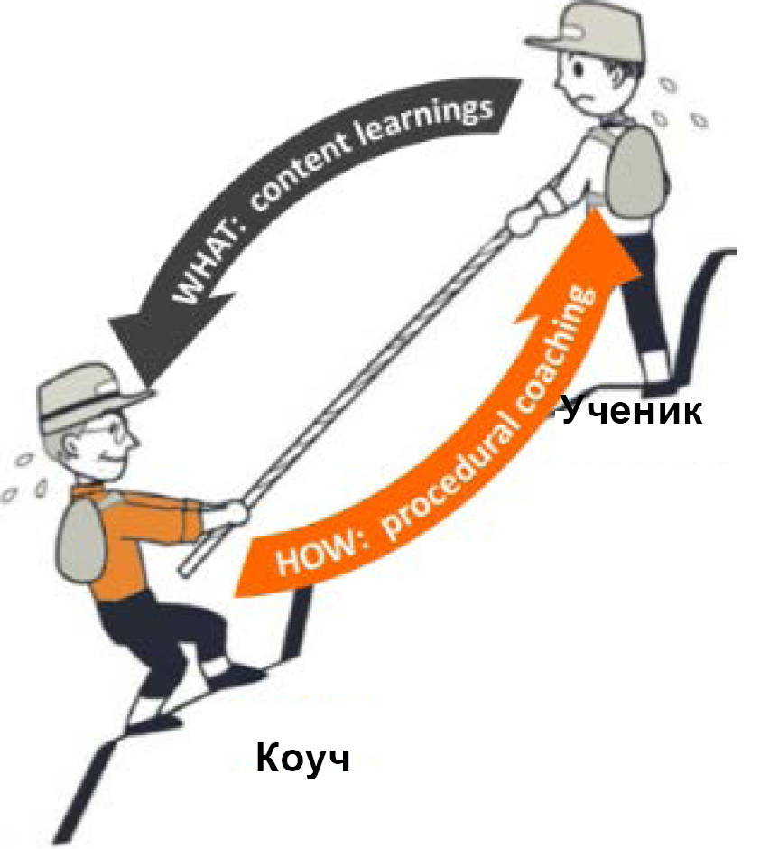 Здесь показано взаимодействие при коучинге